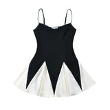 Black And White Sling Dress 2025 Spring And Summer Sexy Dew Hot Girl Maid Mini Dress