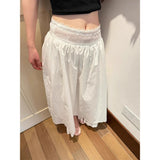 Real Price White Design Lace Side Splicing Half Dress Dress 2025 Summer Unique Beautiful Umbrella Skirt