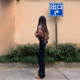 High-Rise Black Micro-Tight Jeans 2025 New Autumn And Winter Large-Size Trousers Showing Thin Plus Thick Straight Trousers
