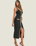 Summer Famous Wind Sling Dress Sexy Hottie Repair Button Open Design Style Hip Dress