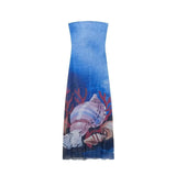 Women's Clothing 2025 Spring New Fashion Temperament Print Net Embossed Fan Flute Dress