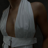 2025 Summer Fashion Trend Women's New Hanging Neck Hollow Repair Inside A Small Vest