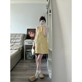 Summer New Fashion Temperament With Thin Round Collar Sleeveless Vest Dress Women's Top