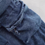 Women's Loose Jeans 2025 Spring French Retro Casual Multi-Pocket High-Waisted Trousers