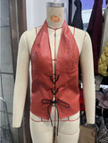 Sexy Hottie Low-Broth Open Shirt Solid Color Hanging Neck With Pu Skin Small Vest Woman