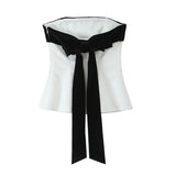 Women's Clothing 2025 Spring New Fashion Bump Back Bow Trim Tector