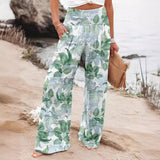 2025 Spring And Summer New Four Seasons Of Leisure Wide Leg Trousers Print Burst Loose Trousers Women