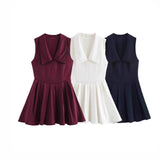 Wide Folds Lead Short Dress 2025 Summer Temperament Sleeveless Vest Style A-Word Repair Miniskirt
