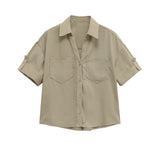 Z Summer 2025 New Women's Fashion Casual Linen-Blend Shirt 2187813