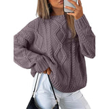 Women's Dress 2025 Knitted Women's Oversized Thick Knit Round Sweater Casual