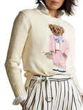 2025 New Knitted Shirt Pink Cartoon Bear Embroidered Knitted Shirt Collar Long-Sleeved Sweater Cute Wind Top Woman