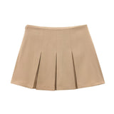 Women's New 2025 Casual High-Rise Thin Wide Folding Pure-Colored Skirt