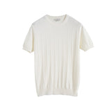 2025 Summer New Korean Version Of The Knitted Round Neck Short-Sleeved T-Shirt Man Trend T-Shirt Man