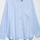 Z2025 Spring New Women's Pocket Flax Simple Long Sleeve Clip Shirt 8372058