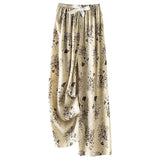 2025 High-End Cotton Pyjamas Ladies Summer Thin Artificial Silk Home Leisure Long Trousers Straight Can Be Worn Outside