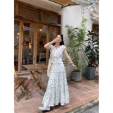 Fashion Unique Design Feel Beautiful Flowers Tight Waist Skirt Women's Summer Small Fashion A-Word Dress