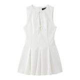 Women's Clothing 2025 Spring New Women's Wide Swing Bow Dress
