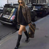 Ins Autumn And Winter New Retro High Street PU Leather Jacket Small Port Style Design Sense