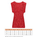 2025 Women's Beads Dress Dress Sleeveless Party With Cushioned Shoulder Mini Dress Y2K