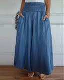 2025 New Hot Women's Fashion Casual To Take Wide Legs Tight Waist Bandwidth Pants