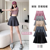 Short Skirts Summer Thin Women Wear Anti-Light Retling Abdominal Hip College Hips Yoga Skirt High Waist Half Skirt