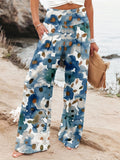 2025 Spring And Summer New Four Seasons Of Leisure Wide Leg Trousers Print Burst Loose Trousers Women
