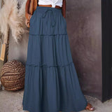 2025 Women's Summer New Wood Ear Layered Skirt High Waist Tight With Lotle Side Skirt