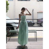 Design-Sensitive Dress 2025 Summer New French Temperament Bow Bows Folded Long Breast-Wearing Skirt