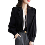 25 Autumn Japan And South Korea New Leisure Long-Sleeved Coat Women's Korean Version Of The Suit Top Jacket Loose Short Windbreaker