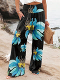 2025 Spring And Summer New Four Seasons Of Leisure Wide Leg Trousers Print Burst Loose Trousers Women