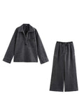 2025 Street Fashion Straight Trousers Set Women's Spring Top Denim Casual Dress