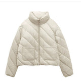 Autumn And Winter New Twill Quilt Cotton Jacket Jacket With Long Sleeves To Keep Warm