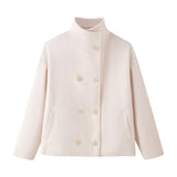 2025 Women's Autumn New Fashion Asymmetric Blending Short Loose Coat Coat