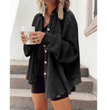 Autumn 2025 New Coat Fashion Casual Collar Pocket Splicing Irregular Shirt Jacket Woman