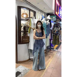 Pure Lust French Temperament High-Waisted Small Small Chiffon Skirt Fashion Broad-Legged Trouser Set
