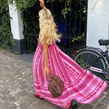 Women's Clothing 2025 Spring New Fashion Crochet Stitched Knitted Dress Holiday Style Sling Skirt