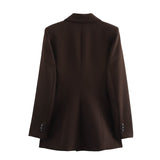 2025 Spring And Summer New Women's Fashion Gun Barge Long-Sleeved Blazer Bucket Suit