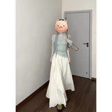 Sweet And Gentle Wind And Apricot Lace Half-Dress Woman 2025 Spring Irregular Temperament Big Skirt A Word Long Skirt