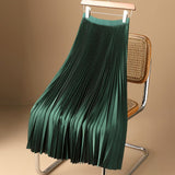 Elegant Organ Folding Long High-Waisted 100-Fold Skirt Over The Knee-Length Women's 2025 Thin Commuting