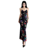 Fashion 2025 New Women's Dress French Sexy Holiday Style Print Slings With Back To The Waist Dress