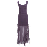Spring And Summer 2025 New Women's Sexy Slings Open Forked And Hips Long Dress