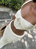 Summer 2025 Women's Explosive Sexy Knitted Short Sling Tape Open Umbilly Skirt Set