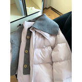 Scented Taro Tweed Knitted Knitted Cotton Coat Women's Winter Winter Dress Short To Keep Warm Cotton Jacket