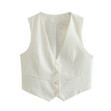 2025 Summer New Women's Street Fashion Leisure Vest 15 Color V Collar Vest