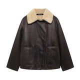 Women's 2025 Autumn And Winter New Street Fashion Fur Integrated Double-Sided Jacket