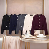 Women's 2025 New Fashion Gold Buckle Knitted Coat
