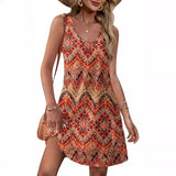 2025 Summer Beach Loose V-Neck Sleeveless Pocket Dress Vestȹ