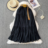 White Half-Dress Women's Dress 2025 Summer Small In The Long Leisure High-Rise Display Thin Pendulum Ponve Egg