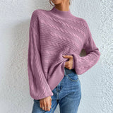 New Solid Women's Top In Autumn And Winter 2025 Loose Round Collar Collar Thairy