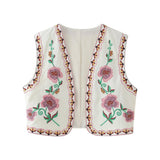 Spring 2025 New Women's Clothing Embroidered Tard Vest
